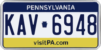 PA license plate KAV6948