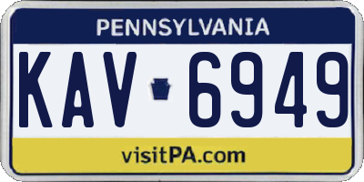 PA license plate KAV6949