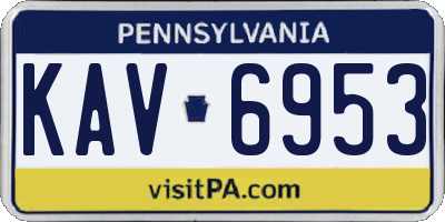 PA license plate KAV6953