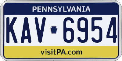 PA license plate KAV6954