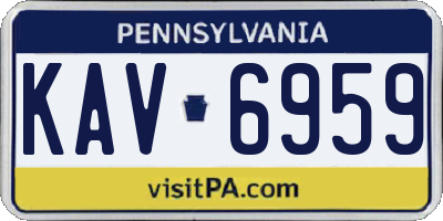 PA license plate KAV6959