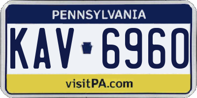 PA license plate KAV6960
