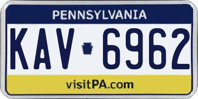 PA license plate KAV6962