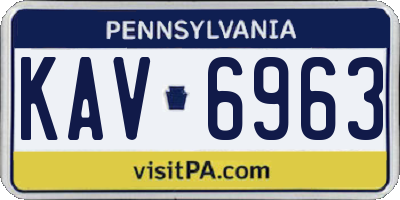 PA license plate KAV6963