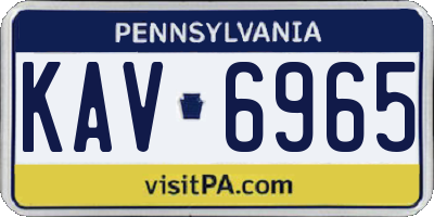PA license plate KAV6965
