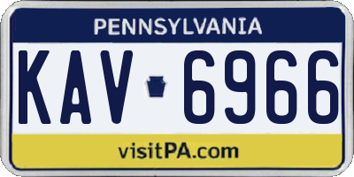 PA license plate KAV6966