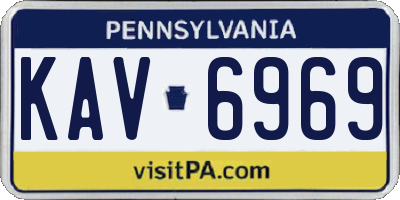 PA license plate KAV6969