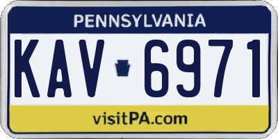 PA license plate KAV6971