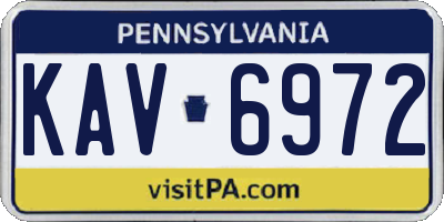 PA license plate KAV6972