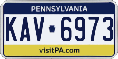 PA license plate KAV6973