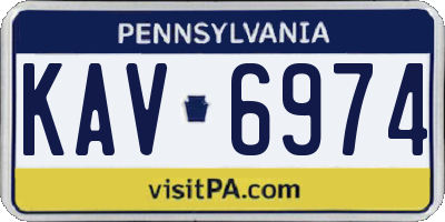 PA license plate KAV6974