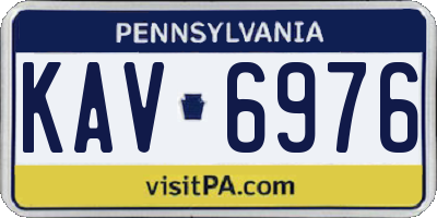PA license plate KAV6976