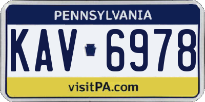 PA license plate KAV6978