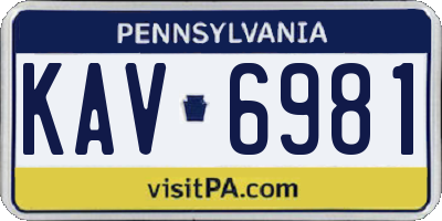 PA license plate KAV6981