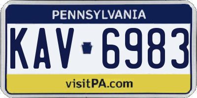 PA license plate KAV6983