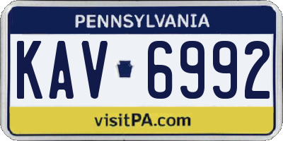PA license plate KAV6992