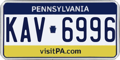 PA license plate KAV6996
