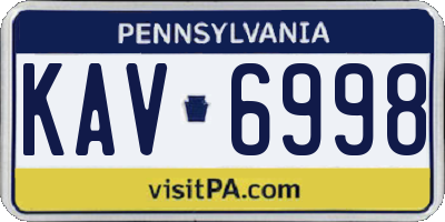 PA license plate KAV6998