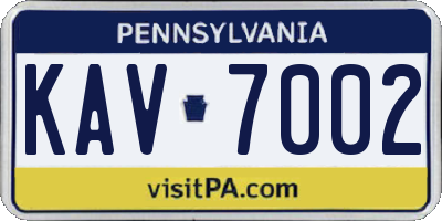 PA license plate KAV7002