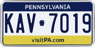 PA license plate KAV7019