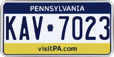 PA license plate KAV7023