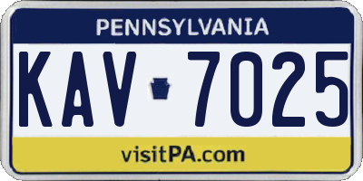 PA license plate KAV7025