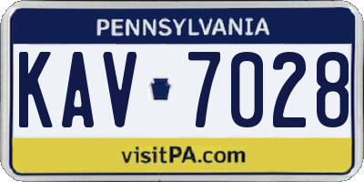 PA license plate KAV7028