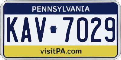 PA license plate KAV7029