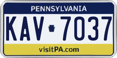PA license plate KAV7037