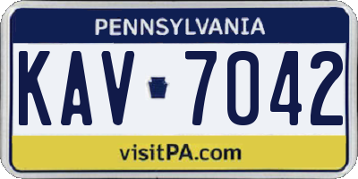 PA license plate KAV7042