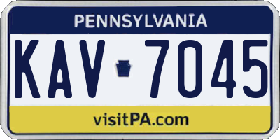 PA license plate KAV7045