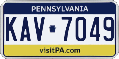 PA license plate KAV7049