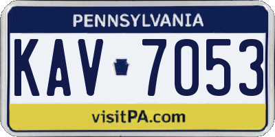 PA license plate KAV7053