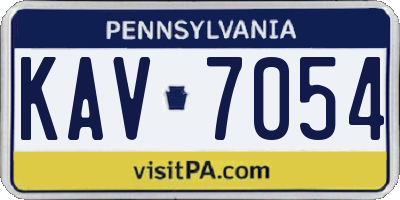 PA license plate KAV7054