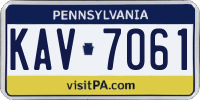 PA license plate KAV7061