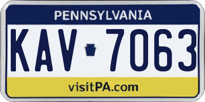 PA license plate KAV7063
