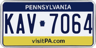 PA license plate KAV7064
