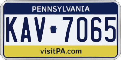 PA license plate KAV7065