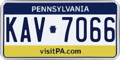 PA license plate KAV7066