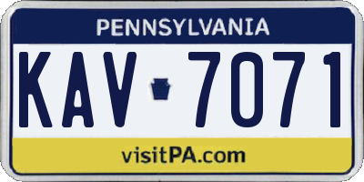 PA license plate KAV7071