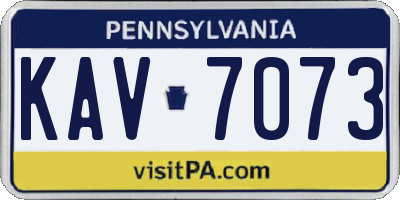 PA license plate KAV7073