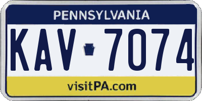 PA license plate KAV7074