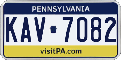 PA license plate KAV7082
