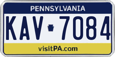 PA license plate KAV7084