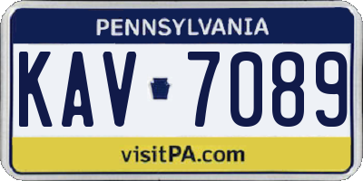 PA license plate KAV7089