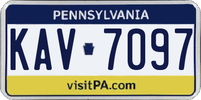 PA license plate KAV7097