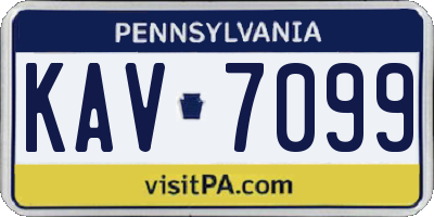 PA license plate KAV7099