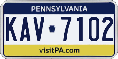 PA license plate KAV7102