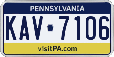 PA license plate KAV7106