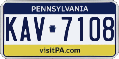 PA license plate KAV7108